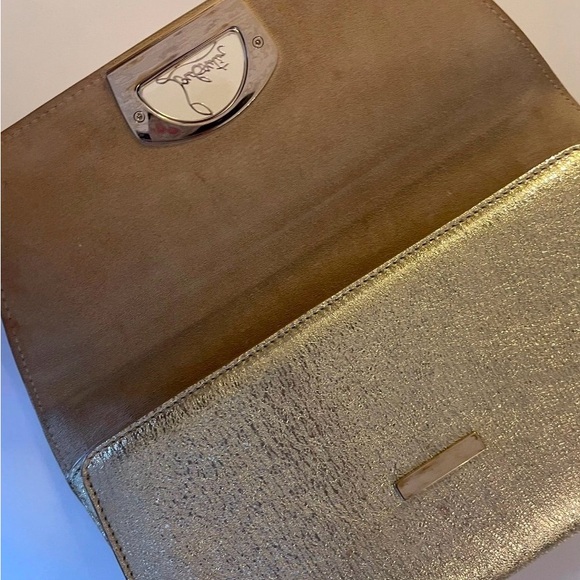 Christian Louboutin Vero Dodat Nappa Pepite Gold Clutch / Handbag - Picture 4 of 13